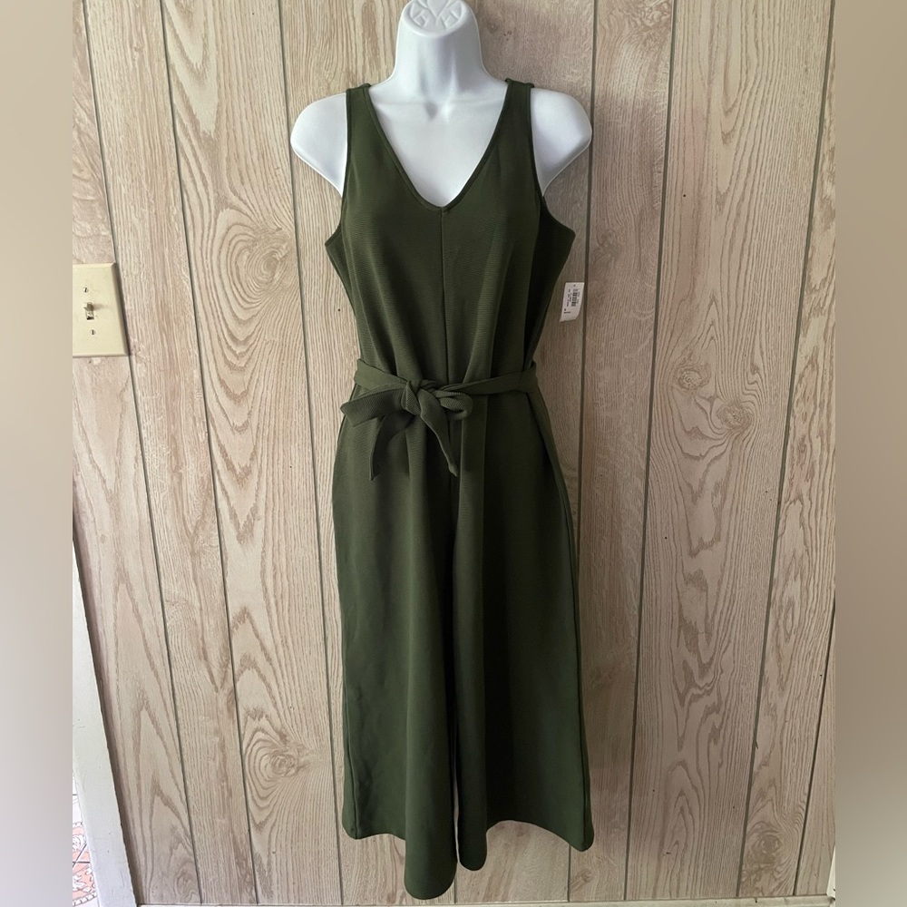 Old Navy Cropped Wide Leg Ribbed Jumpsuit, Women’s SP, Olive Green
